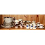 A Victorian tea set (milk jug with staple repair), a part coffee set and two further coffee cups and