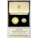 A cased two coin commemorative set 1981 proof gold sovereign and royal marriage proof gold crown.