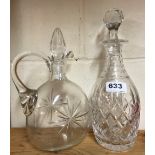 Two good cut glass decanters.