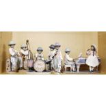 A six piece Lladro 'Jazz Band' with five boxes, tallest H. 24cm.