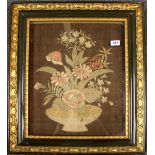 A gilt framed 19th Century embroidery, frame 64 x 54cm.