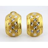 A pair of 22ct (stamped 916) gold earrings, L. 2cm.