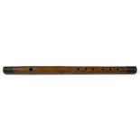 An antique Chinese hardwood flute, L. 38.5cm.