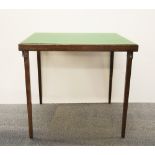 A folding card table, size 76 x 76cm.