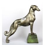 An original French Art Deco spelter figure of a Borzoi, H. 35cm W. 31cm.