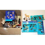 A quantity of hard plastic model animals, etc.