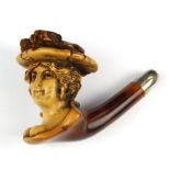 A cased Vienna ornate meerschaum pipe.