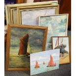 A quantity of oils on canvas and other paintings (all of marine subjects).