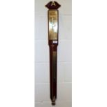 A brass mounted mercury barometer, H. 103cm.