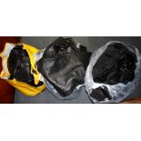 Three bags containing leather and other biker's clothing.