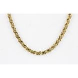 A 9ct yellow gold flat curb chain, L. 48cm.