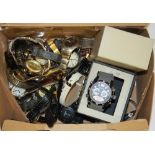 A box of mixed watches.