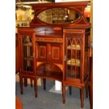 An attractive Edwardian inlaid mahogany cabinet, W. 119cm H. 164cm.