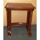 A nest of three mahogany tables, size 49 x 34 x 57cm.