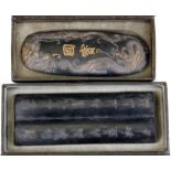 Two boxed Chinese ink blocks, largest H. 22cm.