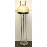 A 1970's chrome and Perspex standard lamp, H. 139cm.