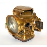 An antique brass bicycle lamp by Jos Lucas & Sons, New Holophote.