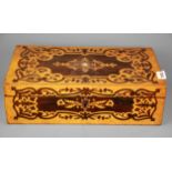 A 19th century marquetry decorated writing slope box, size 40 x 22 x 12cm.