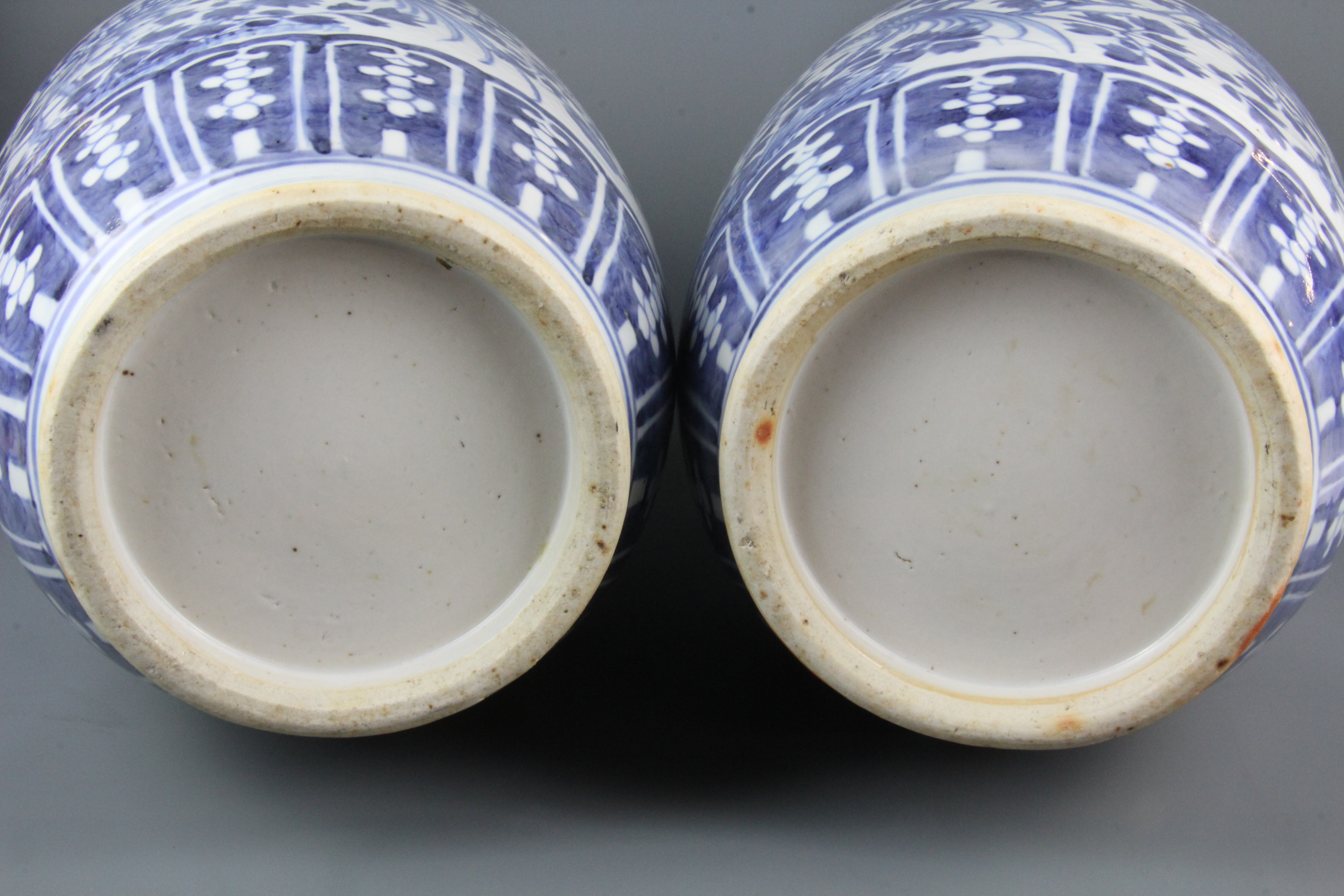 A pair of 19th Century Chinese hand painted porcelain vases, H. 46cm. - Image 2 of 2