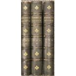 Three half leather bound volumes of 'The History of the Russian Empire' by H. Tyrrell and Henry A.
