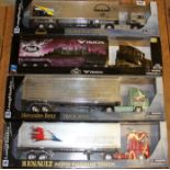 Four boxed New-Ray large-scale diecast model trucks.