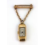 A 9ct yellow gold nurse's watch.