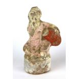 Antiquities interest. A Chinese Tang dynasty pottery figure with some pigment remaining, H. 11cm.