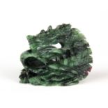A lovely 307.09ct ruby zoisite dragon, H. 4cm.