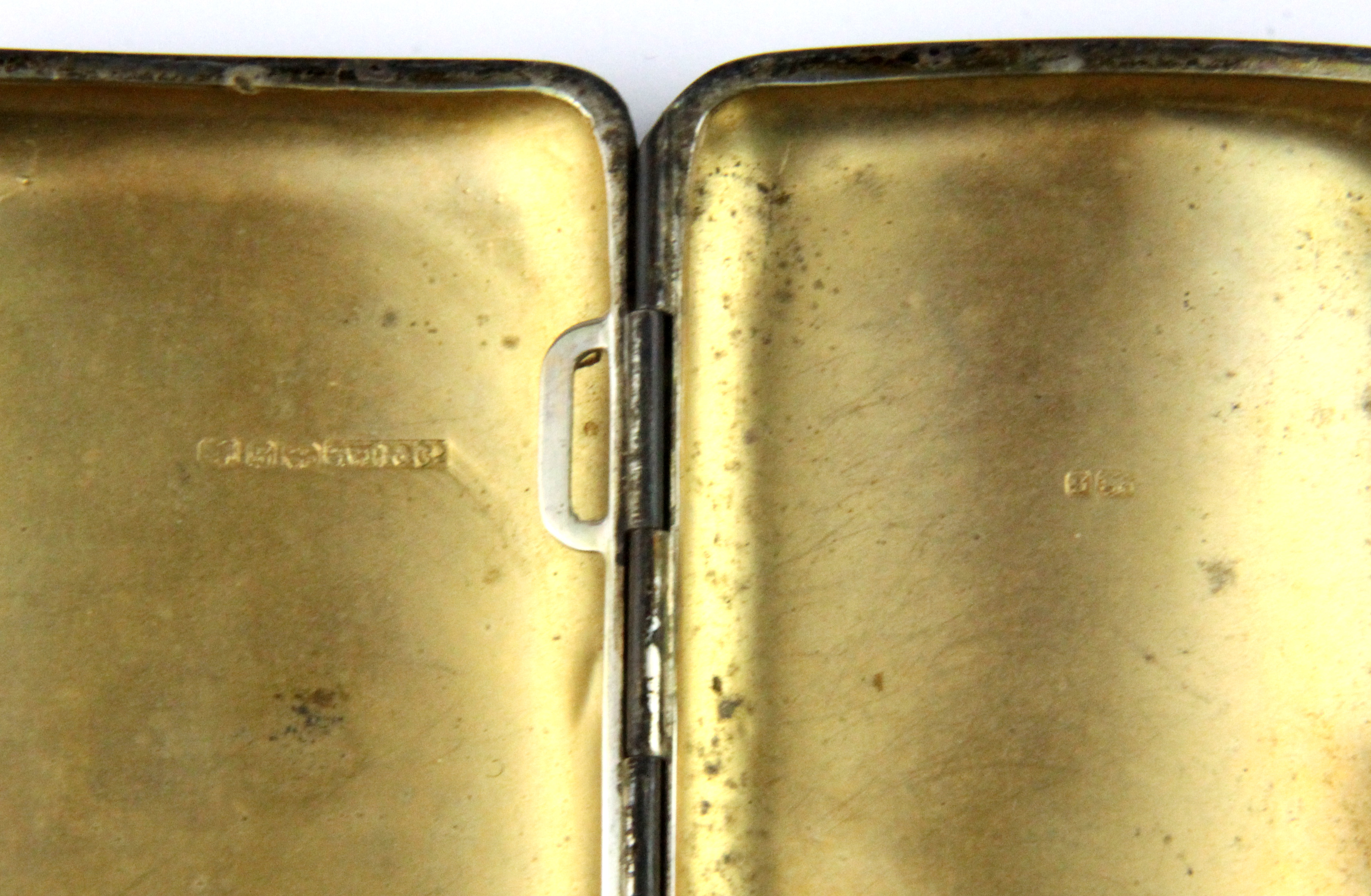 Two hallmarked silver cigarette cases and an enamelled gilt metal cigarette case. - Image 4 of 4