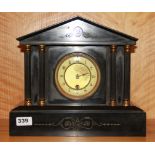 A 19th Century French slate mantle clock, H. 30cm.