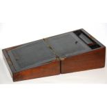 A Victorian mahogany veneered writing slope, size 30 x 22 x 16cm.