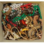 A large box of costume jewellery.