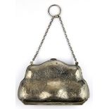A hallmarked silver ladies purse, W. 13cm.