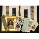 A part album and a quantity of loose silk and card bookmarks.