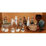 A group of mixed ceramic animals and other items.