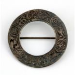 A hallmarked silver Celtic style brooch, Dia. 4cm.