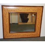 A large painted wooden framed mirror, size 102 x 87cm.