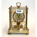 A gilt four glass mantle clock, H. approximately 15cm.