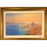 A gilt framed pencil signed artist proof lithograph of Venice by Justin Ford, framed size 95 x