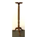 A tall 19th century carved mahogany torchere chair stand, H. 146cm.