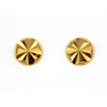 A pair of 22ct yellow gold stud earrings, dia. 0.6cm.