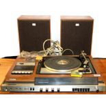 A 1970's Sony music centre with Garrard turn table.