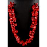 An unusual necklace of cut coral beads.