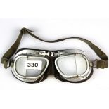 A pair of early pilot's goggles.