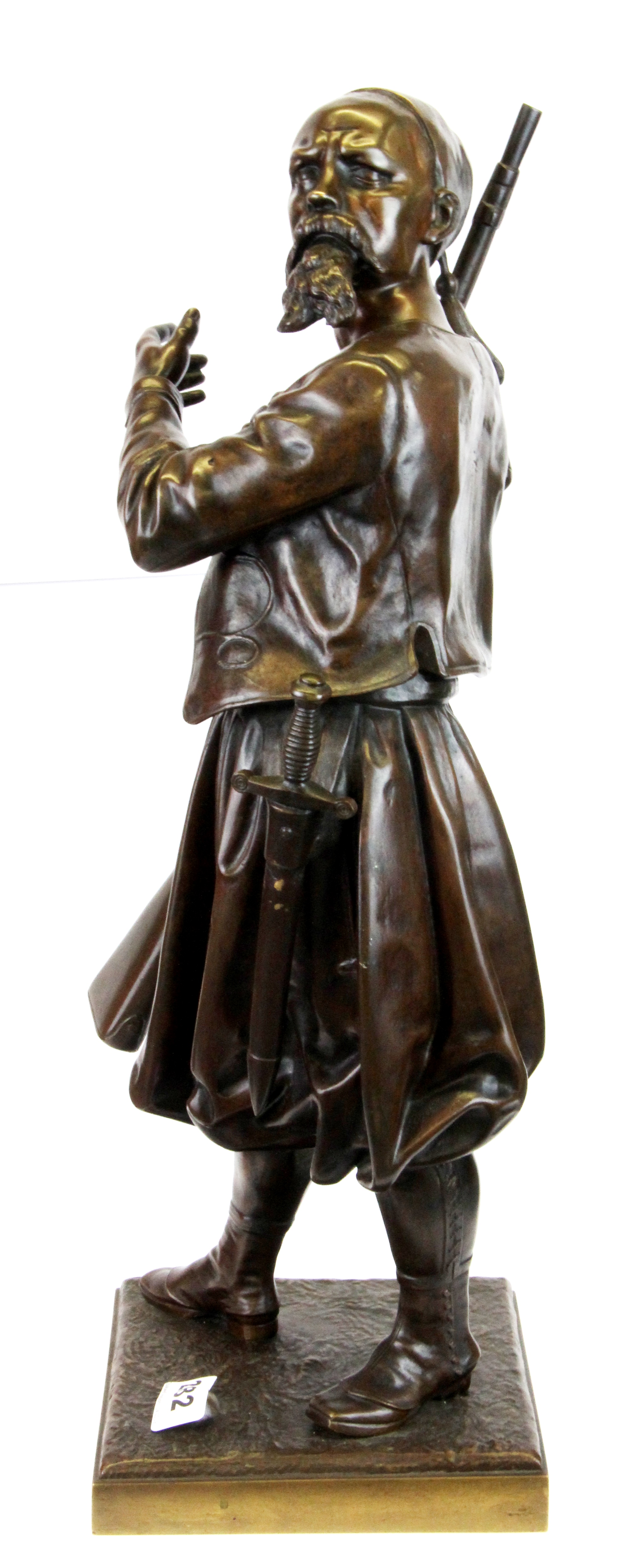 A superb cast bronze figure of an Arab signed A. Leveel, H. 52cm. - Image 3 of 5