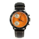 An unusual orange faced Globa Sport mechanical wrist watch understood to be in working order.