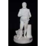 A fine French white bisque procelain figure of the Emperor Napoleon, H. 23cm.