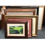 A quantity of framed prints, photographs and watercolours, largest framed size 86 x 59cm.