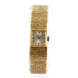 A boxed lady's 9ct yellow gold Omega wrist watch.