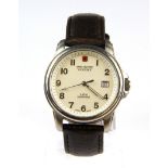 A gent's Swiss military wrist watch, understood to be in working order.
